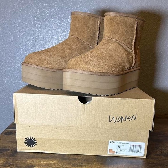 UGG Shoes - Women's Tan Platform UGG Boots